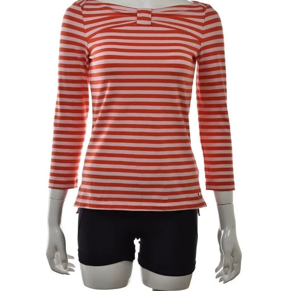 ✨Kate Spade Wheaton Red & Pink Striped Bow Sz Small Top✨